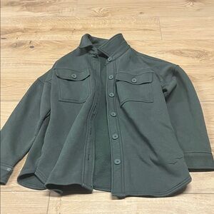 Women's Forest Green Button-Up Shacket